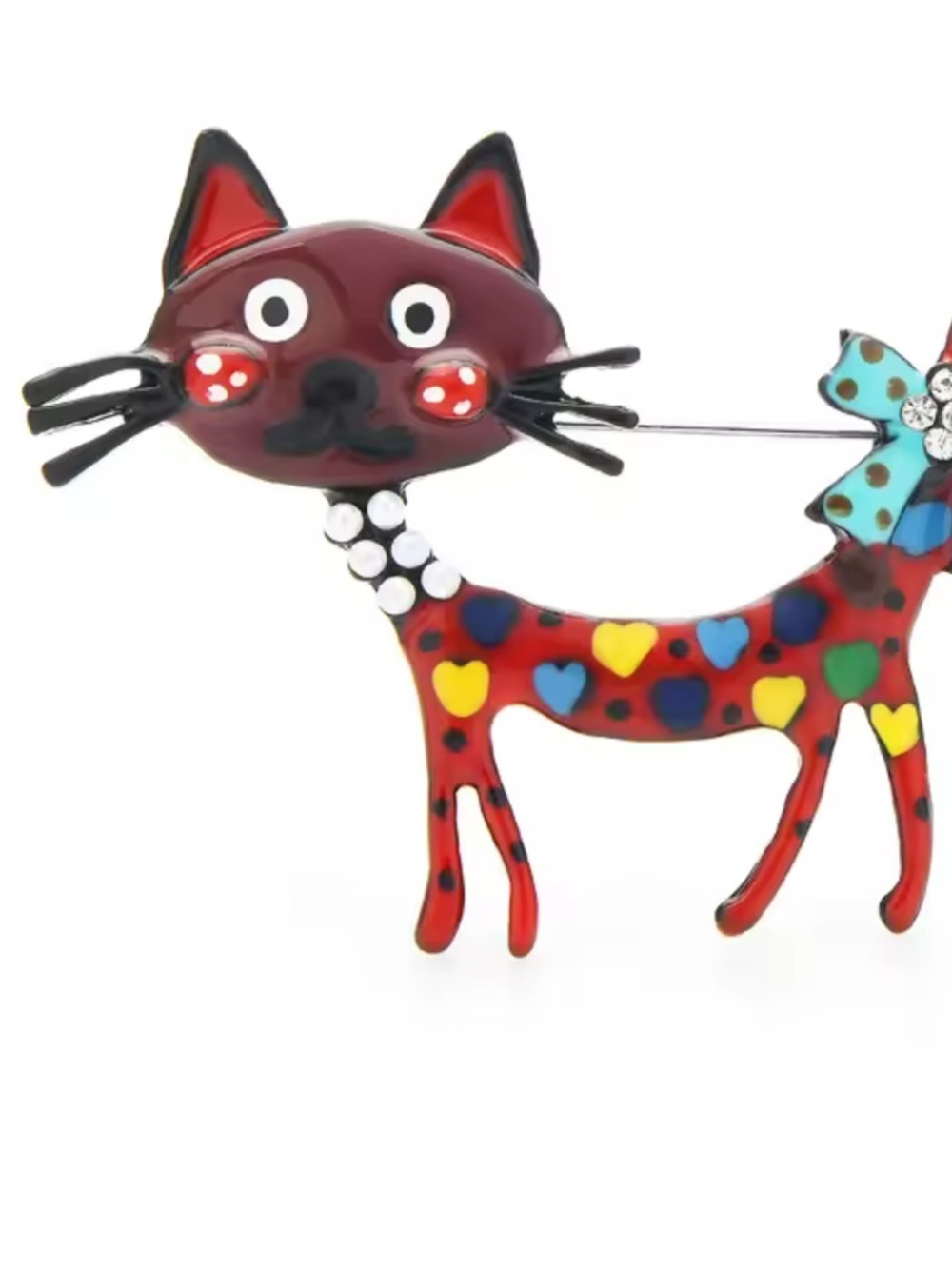 Cute Kitty Cat Playful Colorful Brooch - Picture 6 of 6